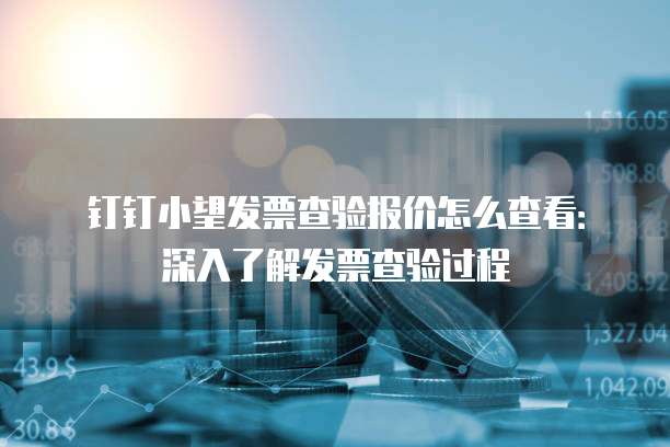 钉钉小望发票查验报价怎么查看:深入了解发票查验过程