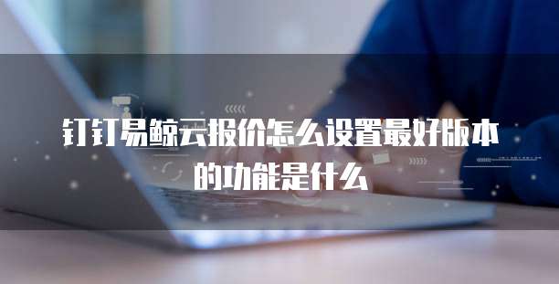 钉钉易鲸云报价怎么设置最好版本的功能是什么