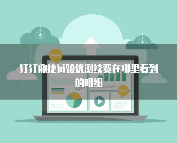 钉钉鼎捷试验优测续费在哪里看到的明细