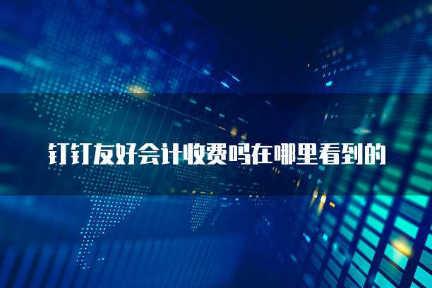 钉钉友好会计收费吗在哪里看到的