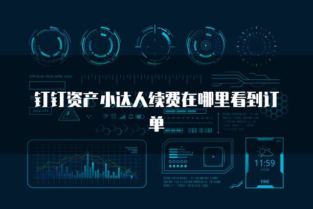 钉钉资产小达人续费在哪里看到订单