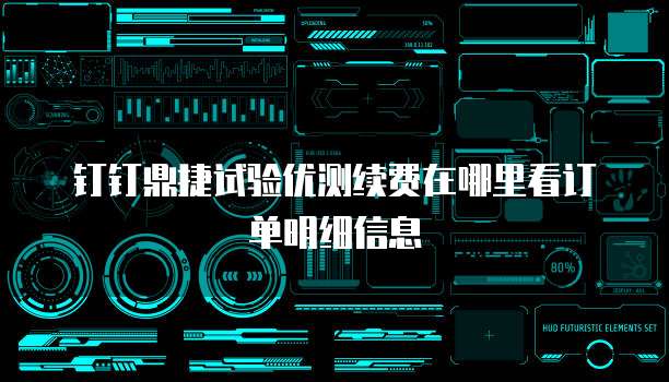 钉钉鼎捷试验优测续费在哪里看订单明细信息