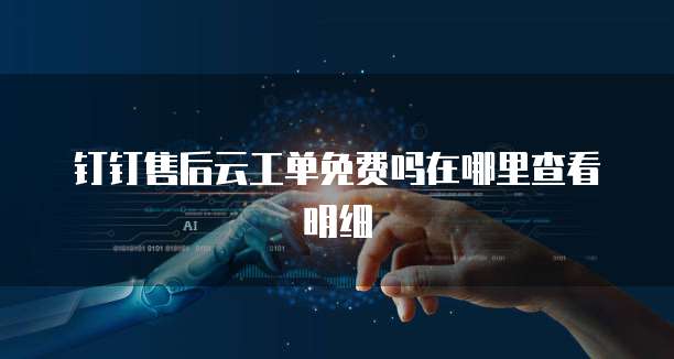 钉钉售后云工单免费吗在哪里查看明细