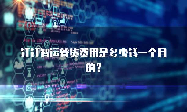 钉钉智运管货费用是多少钱一个月的?