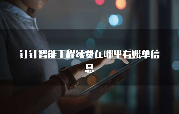 钉钉智能工程续费在哪里看账单信息