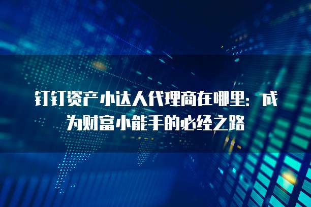 钉钉资产小达人代理商在哪里:成为财富小能手的必经之路