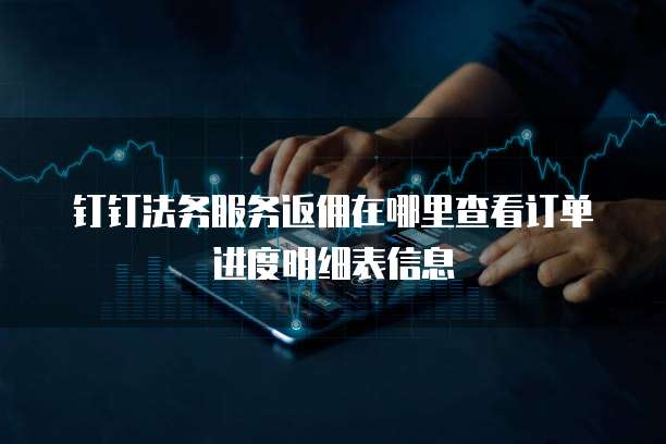 钉钉法务服务返佣在哪里查看订单进度明细表信息