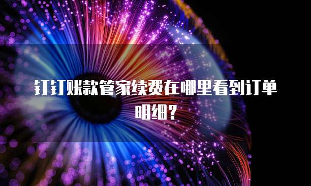 钉钉账款管家续费在哪里看到订单明细？