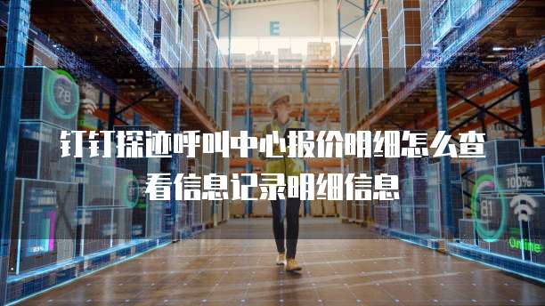 钉钉探迹呼叫中心报价明细怎么查看信息记录明细信息