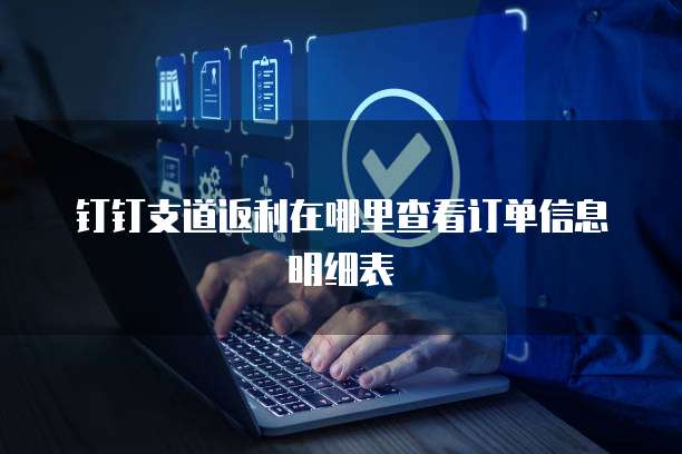 钉钉支道返利在哪里查看订单信息明细表