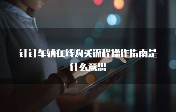 钉钉车辆在线购买流程操作指南是什么意思