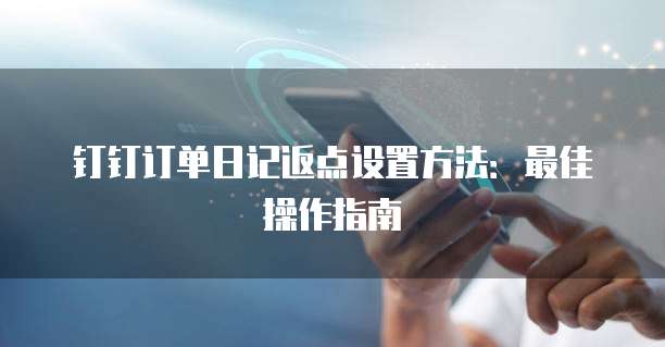 钉钉订单日记返点设置方法:最佳操作指南