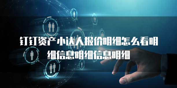 钉钉资产小达人报价明细怎么看明细信息明细信息明细