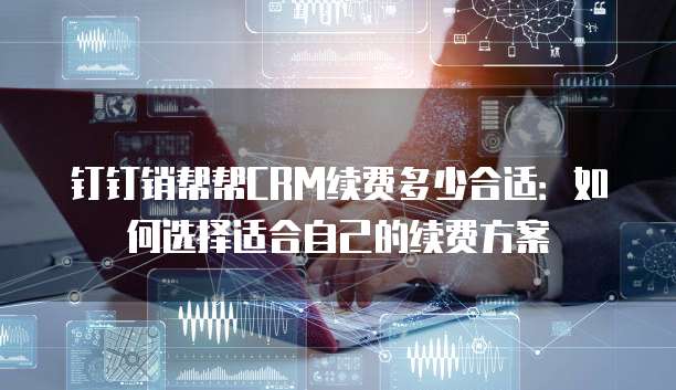 钉钉销帮帮CRM续费多少合适:如何选择适合自己的续费方案