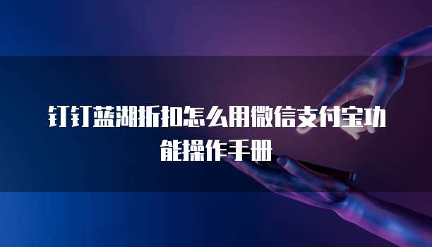 钉钉蓝湖折扣怎么用微信支付宝功能操作手册