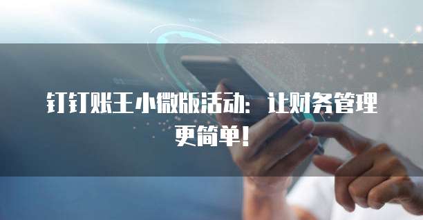 钉钉账王小微版活动:让财务管理更简单!
