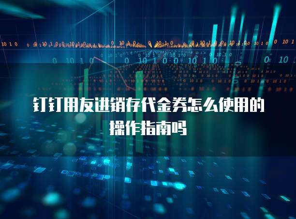 钉钉用友进销存代金券怎么使用的操作指南吗
