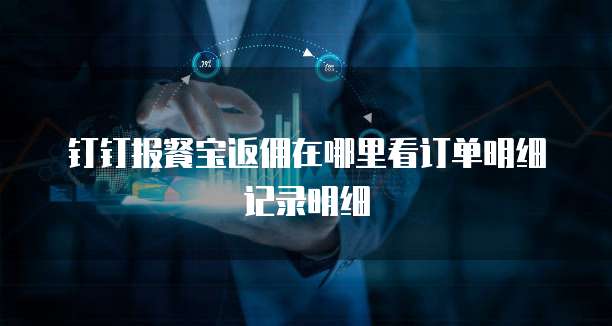 钉钉报餐宝返佣在哪里看订单明细记录明细