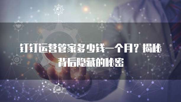 钉钉运营管家多少钱一个月?揭秘背后隐藏的秘密