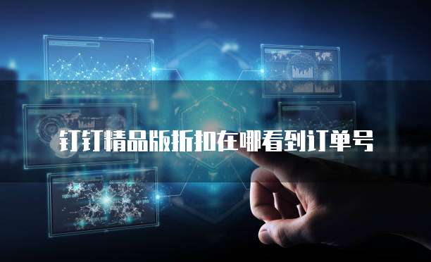 钉钉精品版折扣在哪看到订单号
