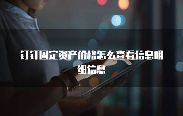 钉钉固定资产价格怎么查看信息明细信息