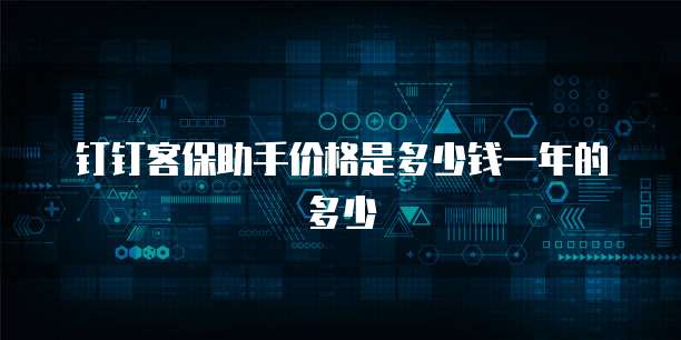 钉钉客保助手价格是多少钱一年的多少