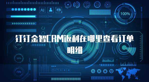 钉钉金智CRM返利在哪里查看订单明细