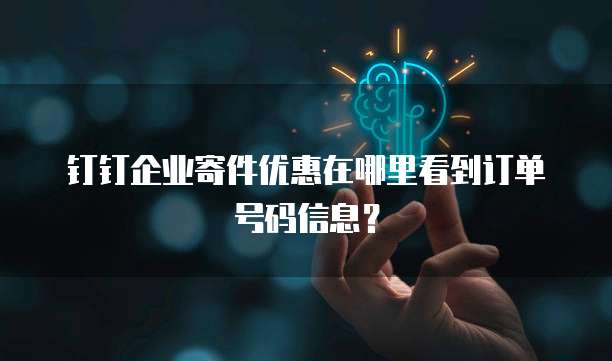 钉钉企业寄件优惠在哪里看到订单号码信息?