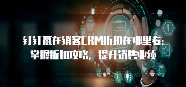 钉钉赢在销客CRM折扣在哪里看:掌握折扣攻略,提升销售业绩