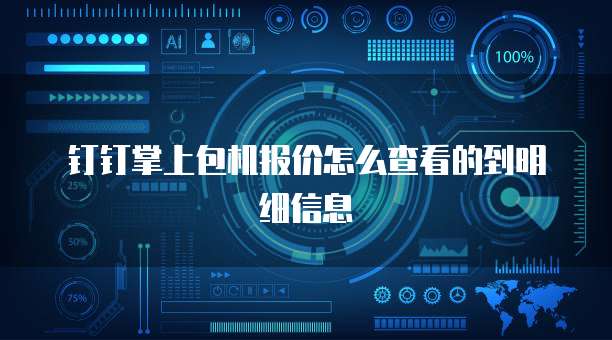 钉钉掌上包机报价怎么查看的到明细信息