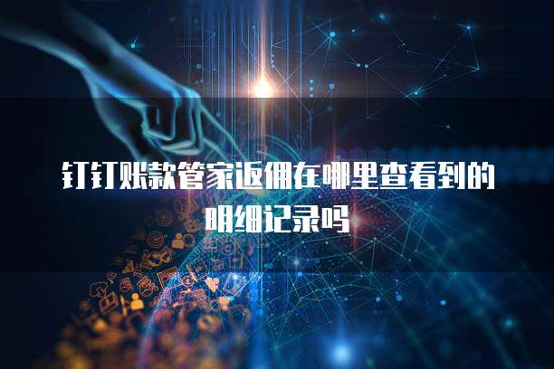 钉钉账款管家返佣在哪里查看到的明细记录吗