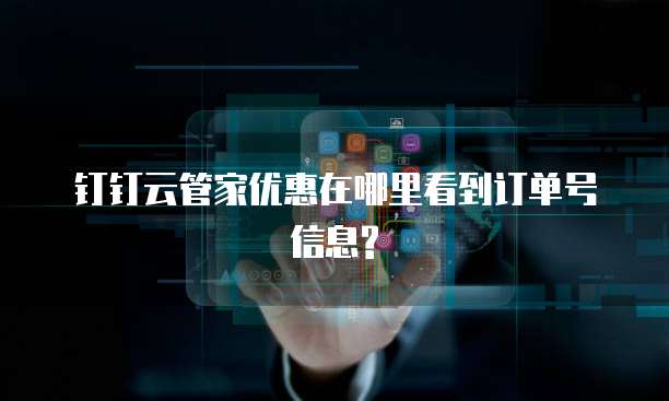 钉钉云管家优惠在哪里看到订单号信息?