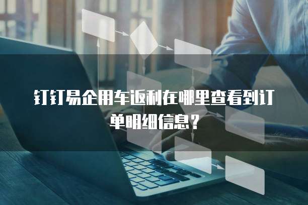 钉钉易企用车返利在哪里查看到订单明细信息?