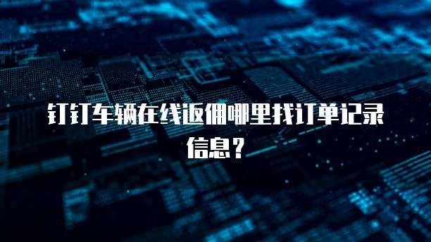 钉钉车辆在线返佣哪里找订单记录信息?