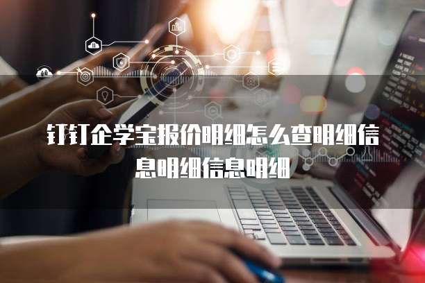 钉钉企学宝报价明细怎么查明细信息明细信息明细