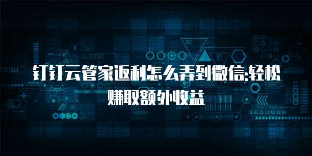 钉钉云管家返利怎么弄到微信:轻松赚取额外收益