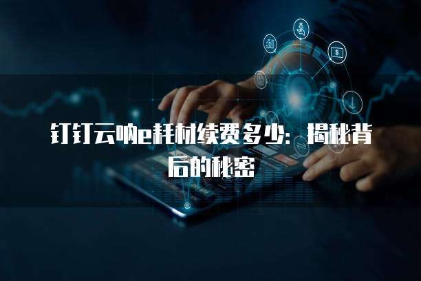 钉钉云呐e耗材续费多少:揭秘背后的秘密