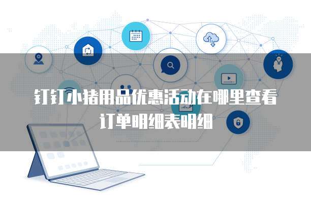 钉钉小猪用品优惠活动在哪里查看订单明细表明细