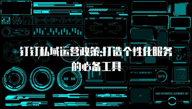 钉钉私域运营政策:打造个性化服务的必备工具