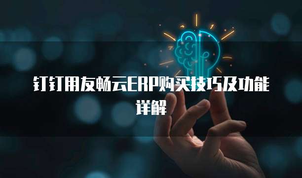 钉钉用友畅云ERP购买技巧及功能详解