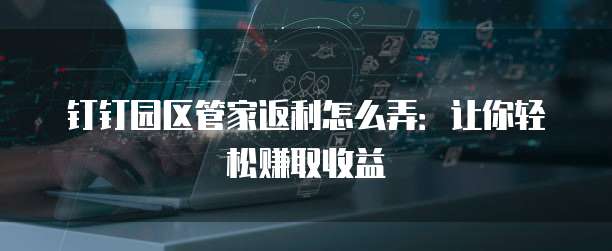 钉钉园区管家返利怎么弄：让你轻松赚取收益