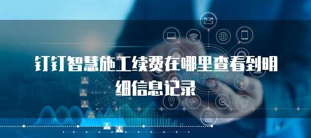 钉钉智慧施工续费在哪里查看到明细信息记录