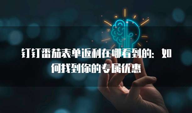 钉钉番茄表单返利在哪看到的:如何找到你的专属优惠