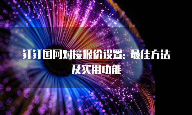 钉钉国网对接报价设置: 最佳方法及实用功能