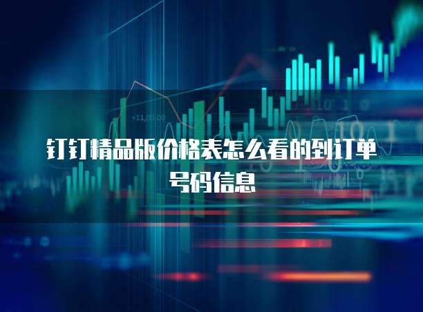 钉钉精品版价格表怎么看的到订单号码信息