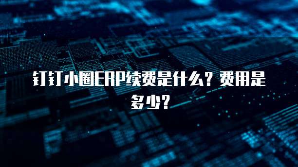 钉钉小圈ERP续费是什么?费用是多少?