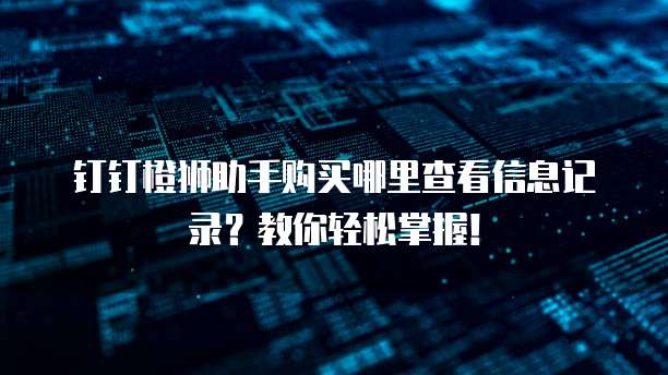 钉钉橙狮助手购买哪里查看信息记录?教你轻松掌握!