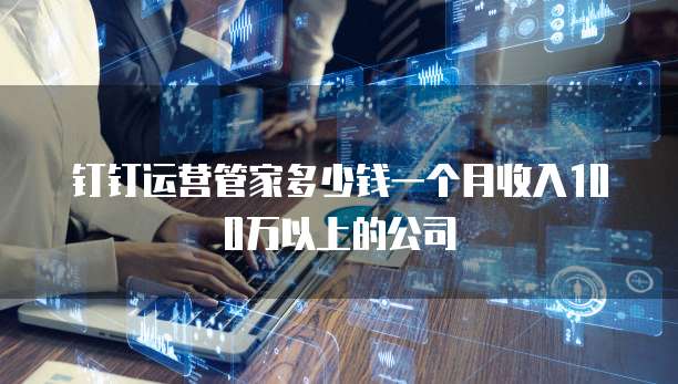 钉钉运营管家多少钱一个月收入100万以上的公司