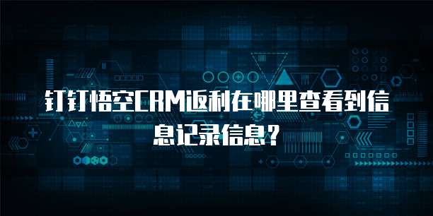 钉钉悟空CRM返利在哪里查看到信息记录信息?