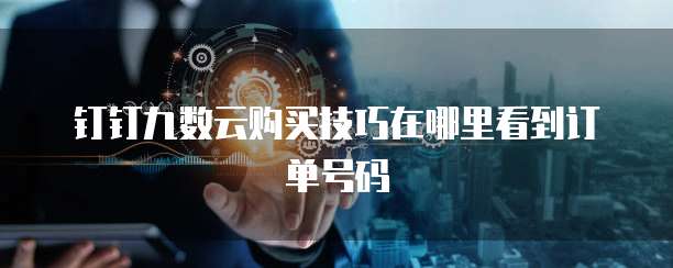 钉钉九数云购买技巧在哪里看到订单号码